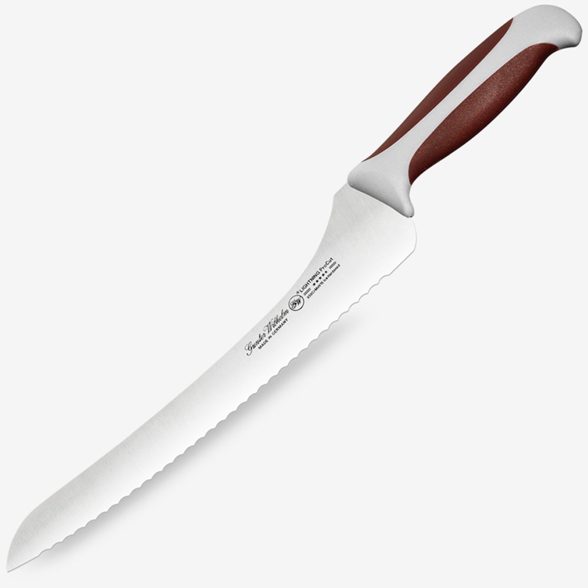 Gunter Wilhelm Thunder Offset Bread Knife, 10 Inch | Brown and Grey ABS Handle SKU: 10-118-1510