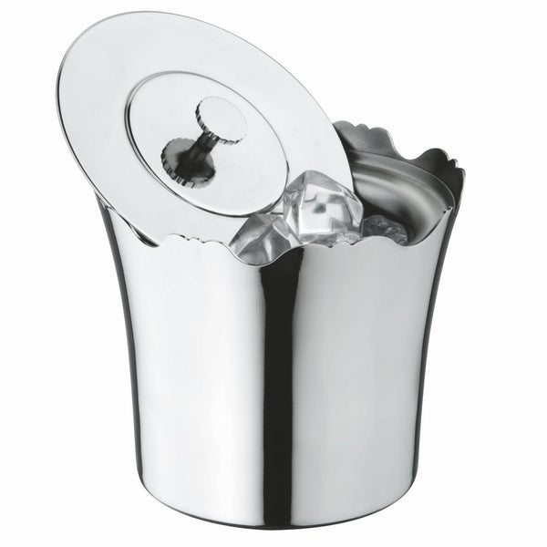 Insulated Ice Bucket With Lid;  Pewter D: 9-1/2" H: 8-5/8" C: 1 Gallon