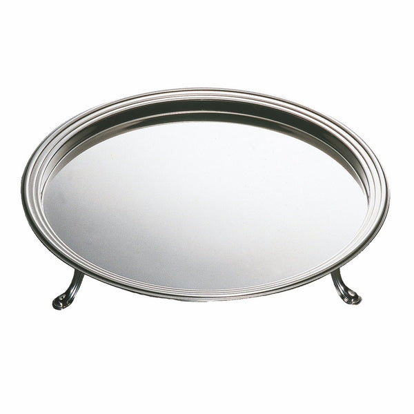 Footed Round Tray;  D: 10-5/8"