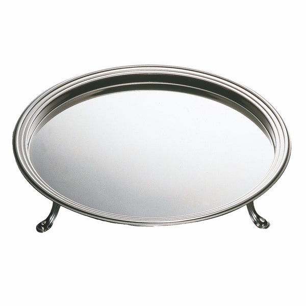 Footed Round Tray;  D: 13-3/4"