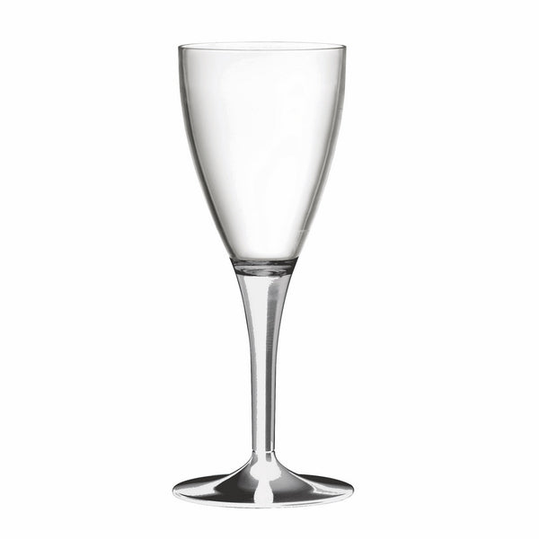 Polycarbonate Wine Glass, Clear Bowl With Transparent Color Stem And Foot Transparent