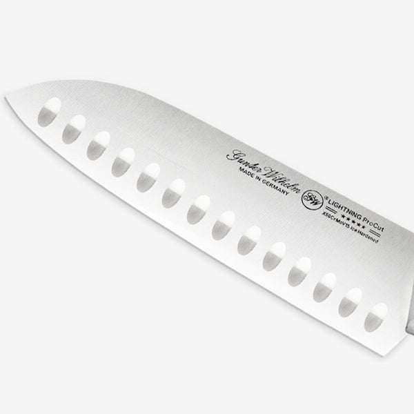 Gunter Wilhelm Thunder Santoku Knife, 5 Inch | Brown and Grey ABS Handle SKU: 10-117-0405