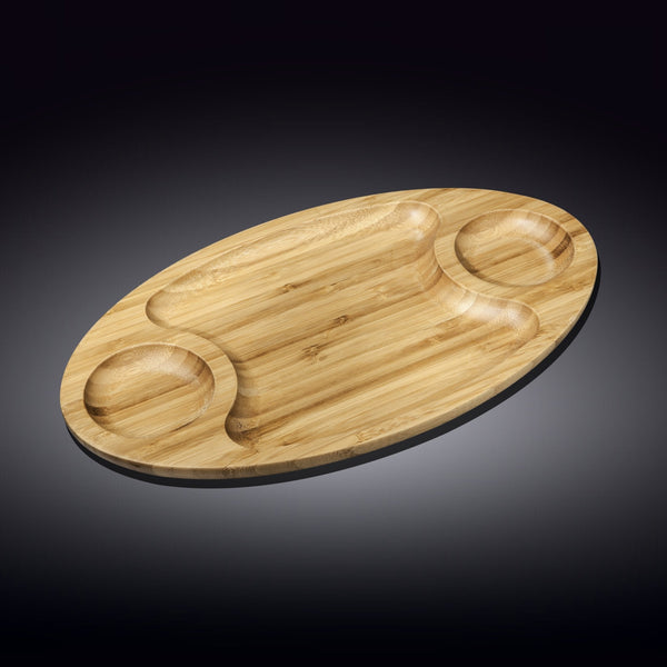 Wilmax Natural Bamboo 3 Section Platter 16" X 9" | 40.5 Cm X 23 Cm SKU: WL-771040/A