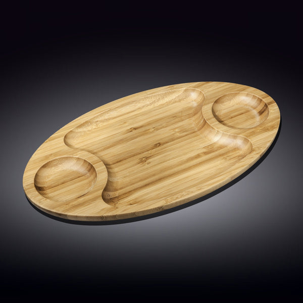 Wilmax Natural Bamboo 3 Section Platter 18" X 10" | 45.5 Cm X 25 Cm SKU: WL-771041/A