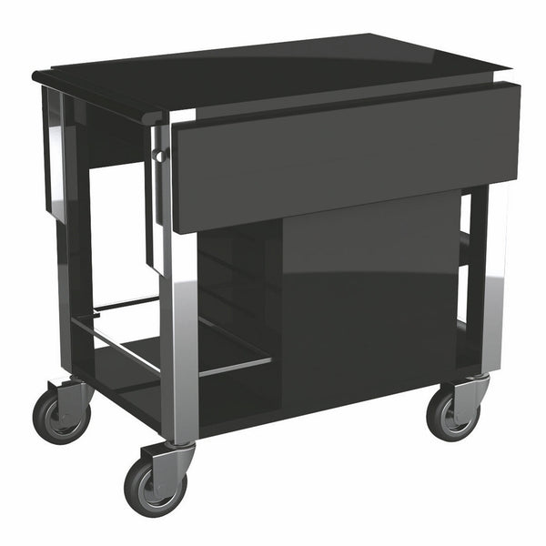Trolley "Miami Chic", Glossy, Lacquered Laminated Panel With S/S Legs, Black Including Hot Box L: 31-1/2" W: 35-7/8" H: 32-1/4"