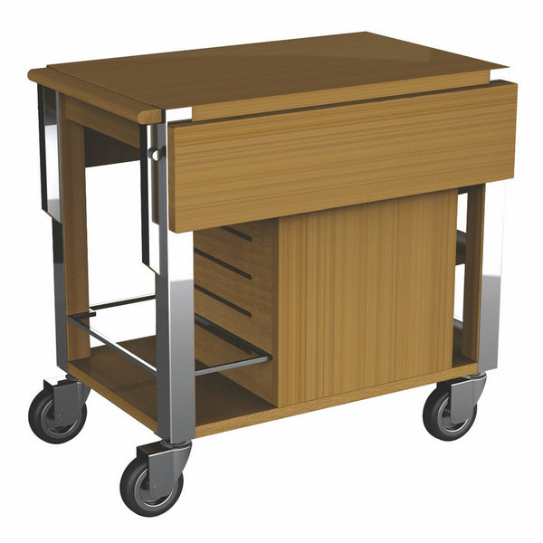 Trolley "Miami Deluxe", Solid Wood With S/S Legs, Walnut Including Hot Box L: 31-1/2" W: 35-7/8" H: 32-1/4"