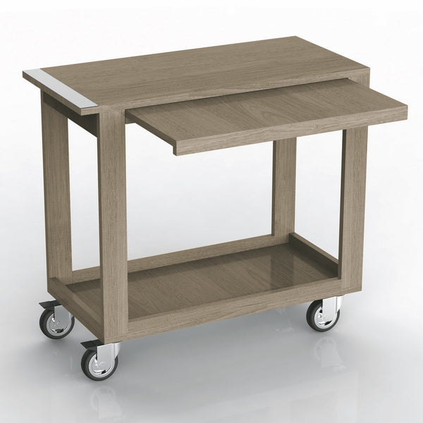 Trolley "Tevere" - Two Shelves + Slide Out Shelf - Laminated Panel L: 31-1/2" W: 15-3/4" H: 31-1/2"