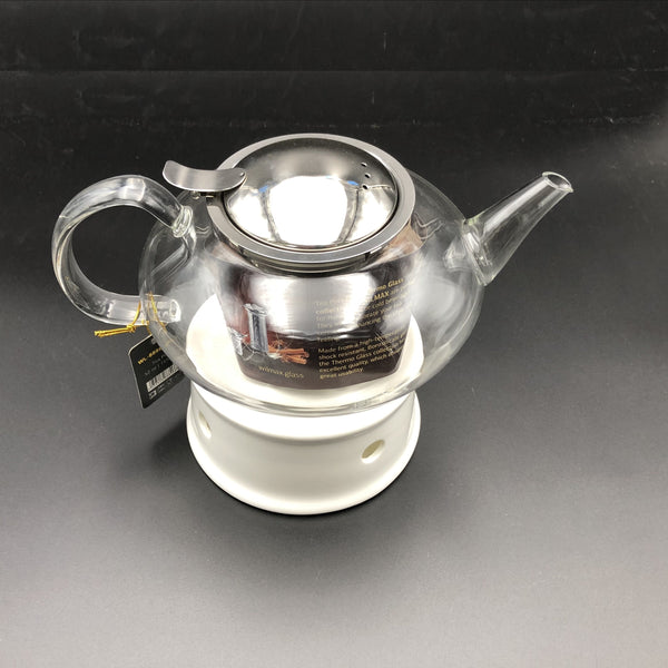 Wilmax Large Asian Tea Thermo Set With 6 Bowls For Serving And A Porcelain Warming Stand SKU: WL-555017