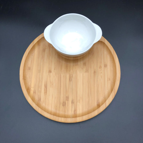 Wilmax Bamboo And Fine Porcelain Set For Single Serve Soup Or Cereal Or Your Favorite Dessert SKU: WL-555021