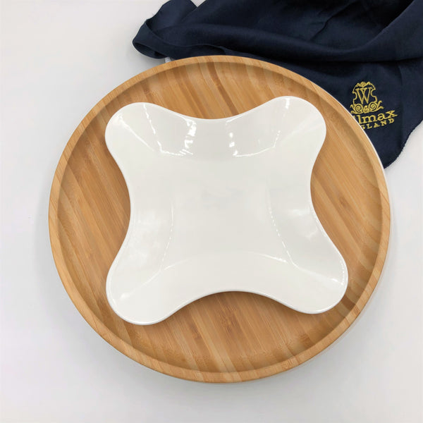Wilmax Bamboo And Fine Porcelain 4 Sided Star Dish/plate Setting SKU: WL-555069