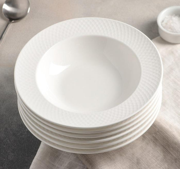 Wilmax Fine Porcelain Deep Plate 9" | 22.5 Cm Set Of 6 In Gift Box SKU: WL-880102/6C