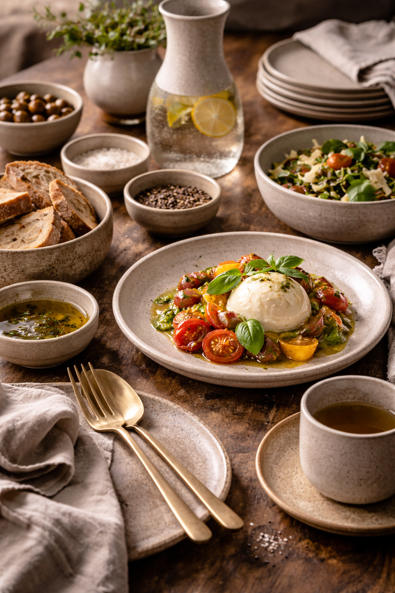 “Stone, Sand & Clay: Natural Tableware Textures Defining Modern Dining” – Matte finishes and handcrafted surfaces bringing warmth to the table.