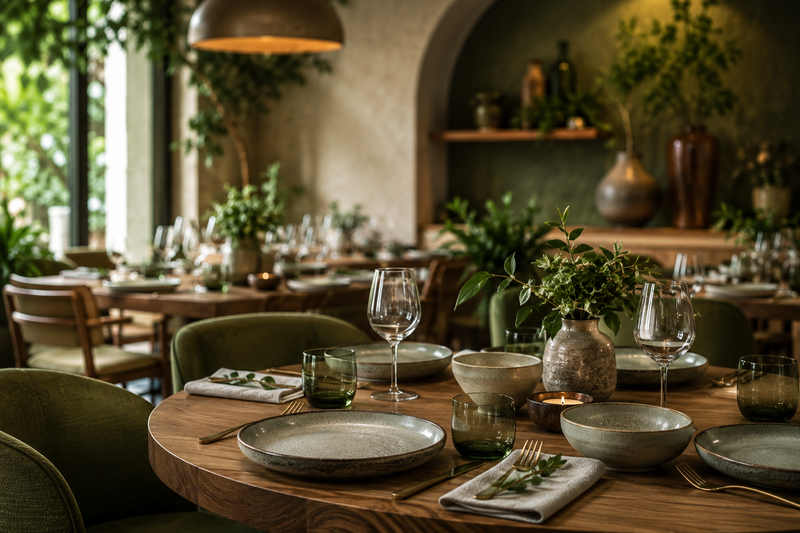 Back to Nature Dining: Why Restaurants Are Choosing Stoneware, Wood &amp; Soft Green Palettes