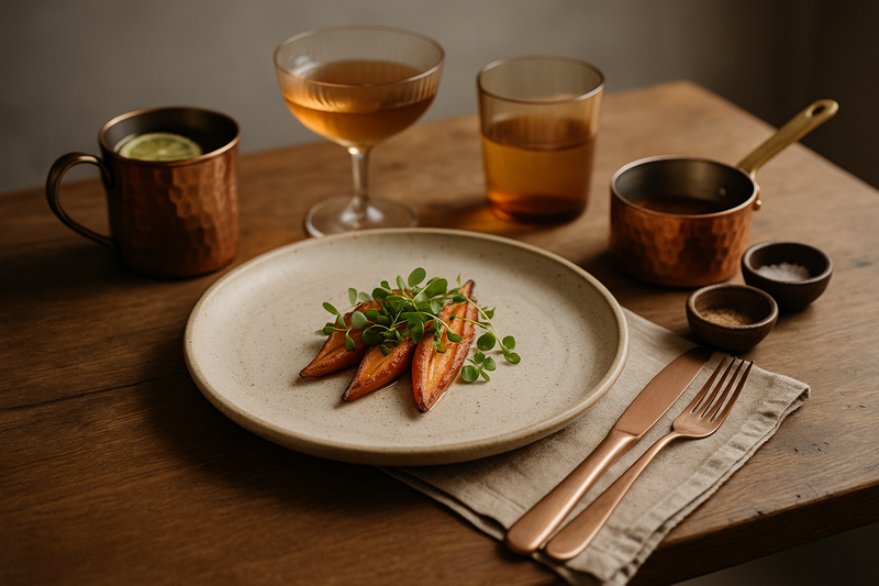 Glass, Clay and Copper: The Luxe-Natural Tableware Combo Restaurants Love
