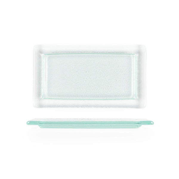 Turgla Fusion Glass 13" x 8" x h:0.5" Rectangular Clear Glass Platter SKU: 01-013-36CLR