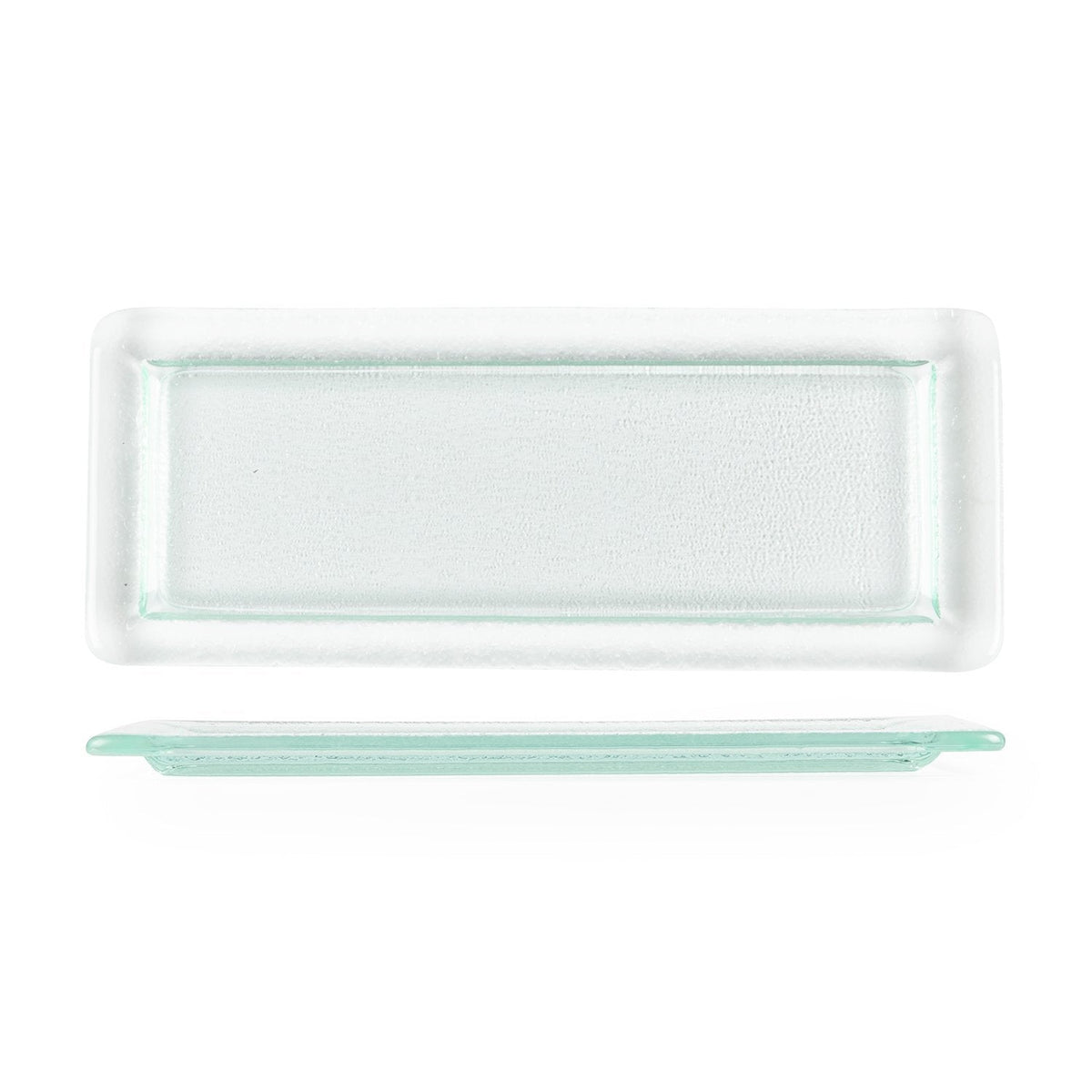 Turgla Fusion Glass 17.75" x 10" x h:0.75" Rectangular Clear Glass Pla SKU: 01-013-45CLR