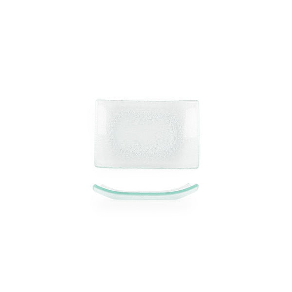 Turgla Fusion Glass 7.75" x 5" x h:0.75" Rectangular Clear Glass Platt SKU: 01-015-20CLR