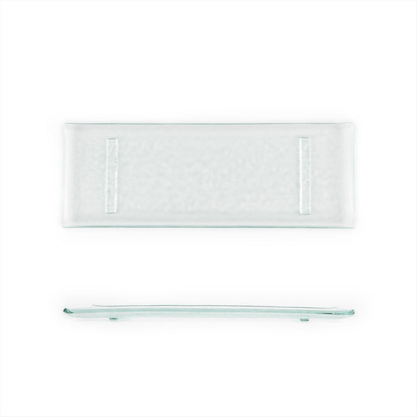 Turgla Fusion Glass 13.75" x 5" x h:0.5" Rectangular Clear Glass Platt SKU: 01-017-35CLR
