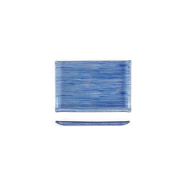Turgla Fusion Glass 8.5" x 5.75" Rectangular Blue Glass Plate SKU: 01-373-15CBL