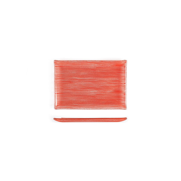 Turgla Fusion Glass 8.5" x 5.75" Rectangular Red Glass Plate SKU: 01-373-15RED