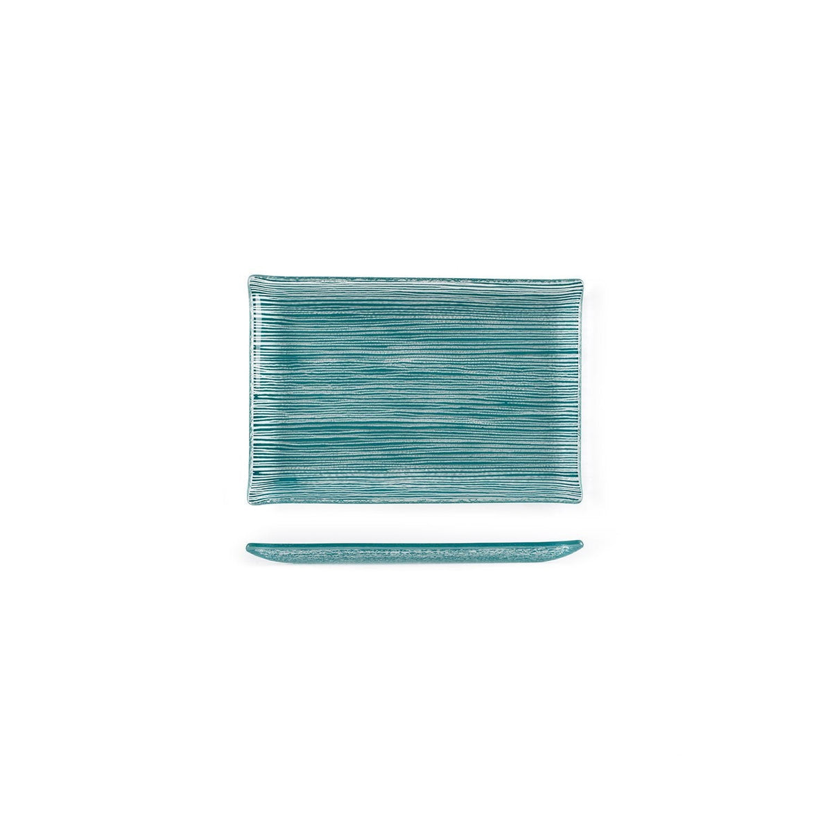 Turgla Fusion Glass 8.5" x 5.75" Rectangular Blue Glass Plate SKU: 01-373-15TRQ