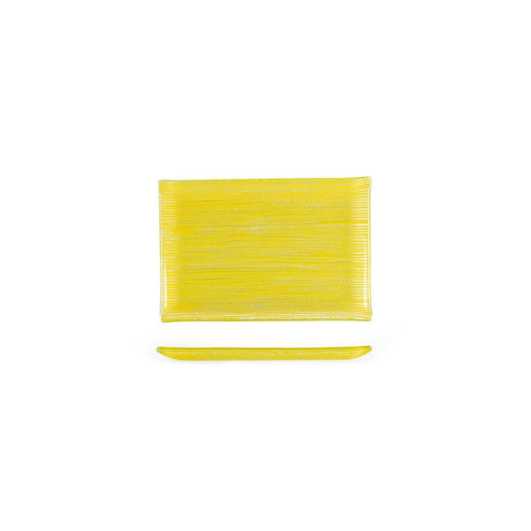 Turgla Fusion Glass 8.5" x 5.75" Rectangular Yellow Glass Plate SKU: 01-373-15YLW