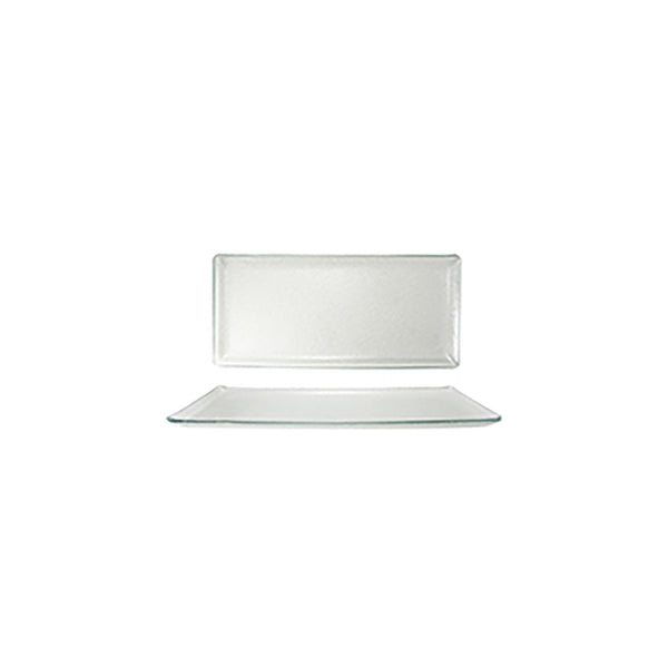 Turgla Fusion Glass 18" x 8" x h:1" Rectangular Clear Glass Platter SKU: 01-455-45CLR