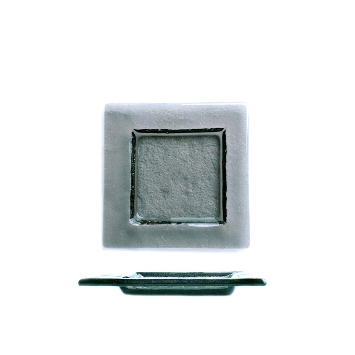 Turgla Fusion Glass 6" x 6" Square Charcoal Glass Plate SKU: 02-031-15CHR
