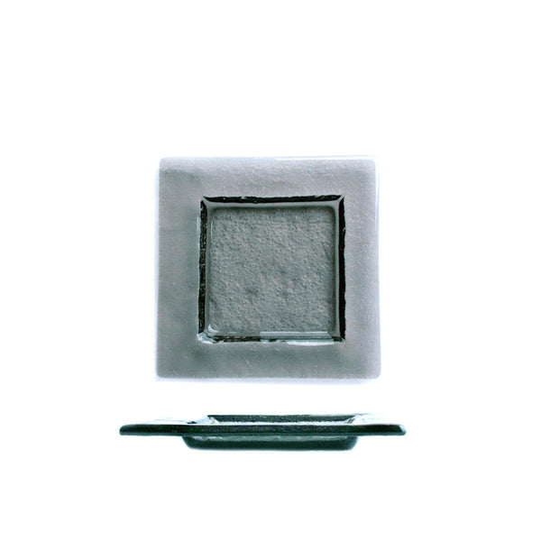 Turgla Fusion Glass 6" x 6" Square Charcoal Glass Plate SKU: 02-031-15CHR