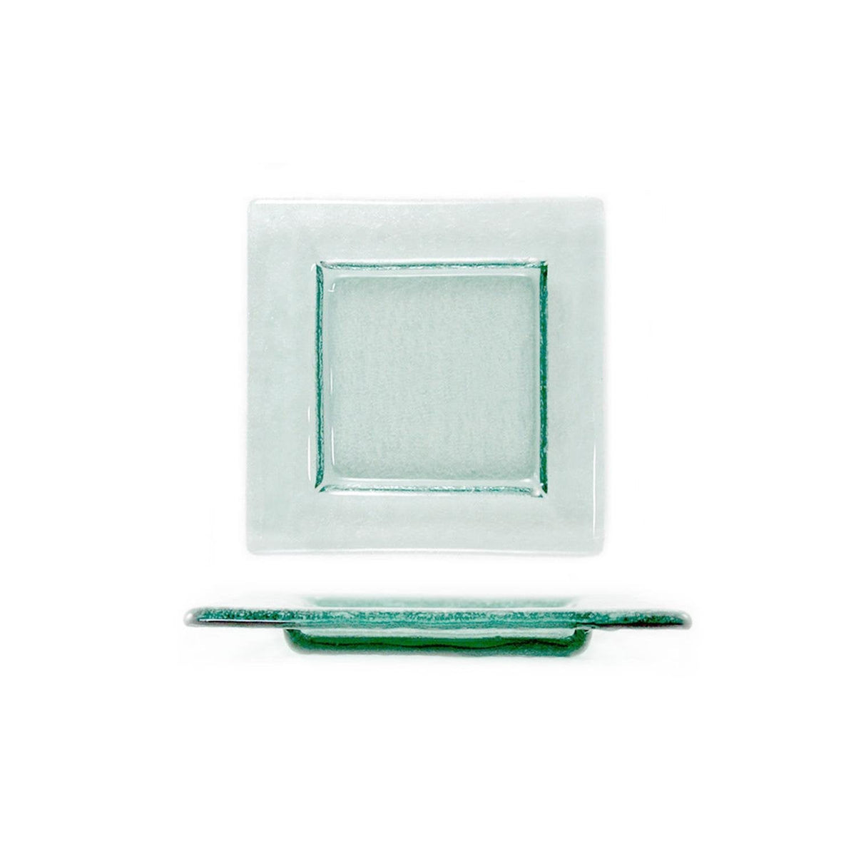 Turgla Fusion Glass 6" x 6" Square Clear Glass Plate SKU: 02-031-15CLR