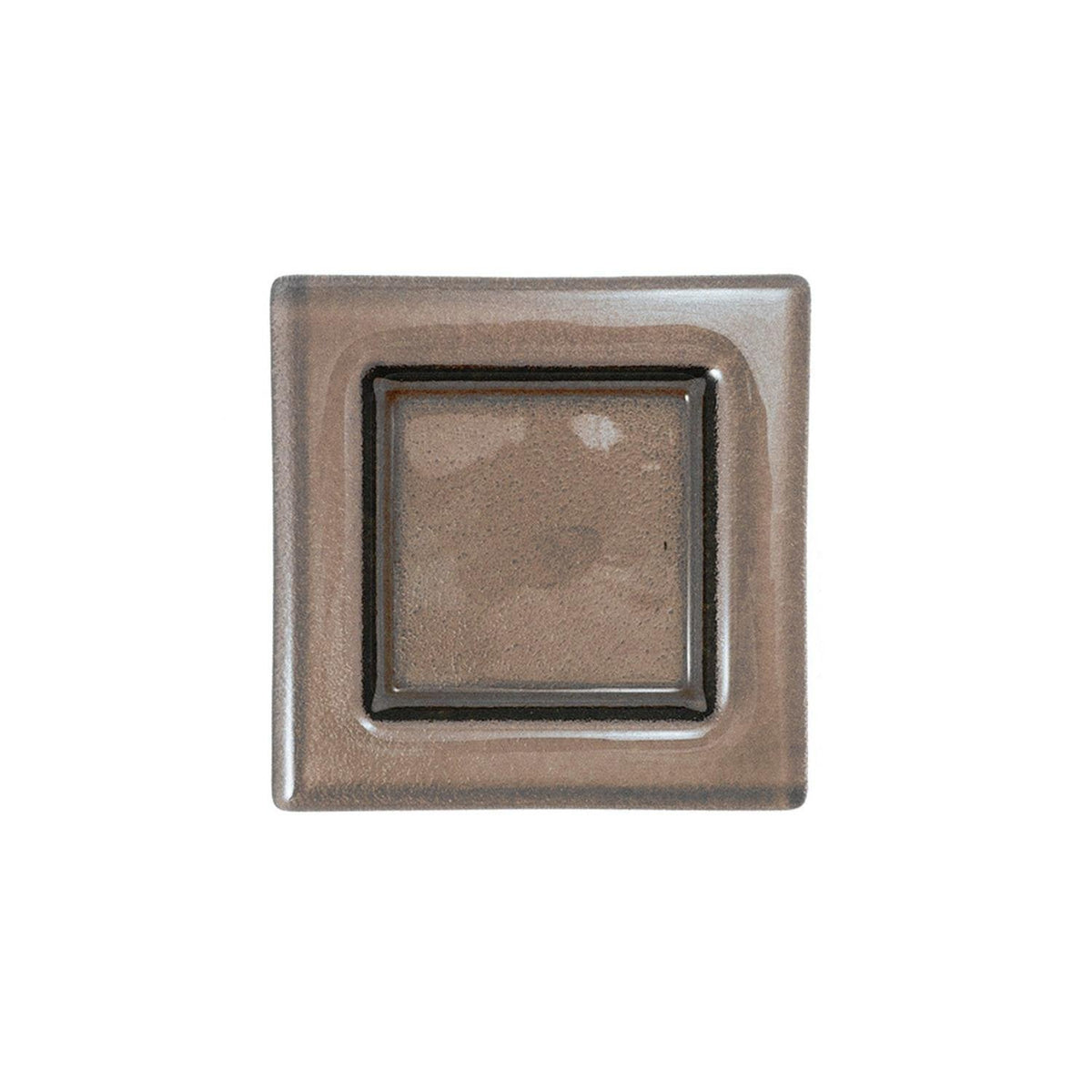 Turgla Fusion Glass 6" x 6" Square Transparent Brown Glass Plate SKU: 02-031-15TBRW
