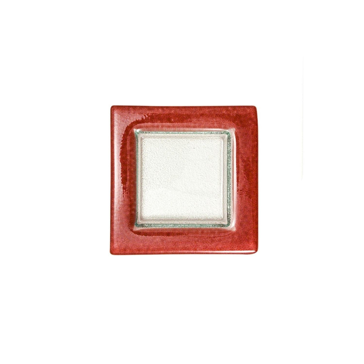 Turgla Fusion Glass 6" x 6" Square Pink Purple Glass Plate SKU: 02-032-15PPLCLR