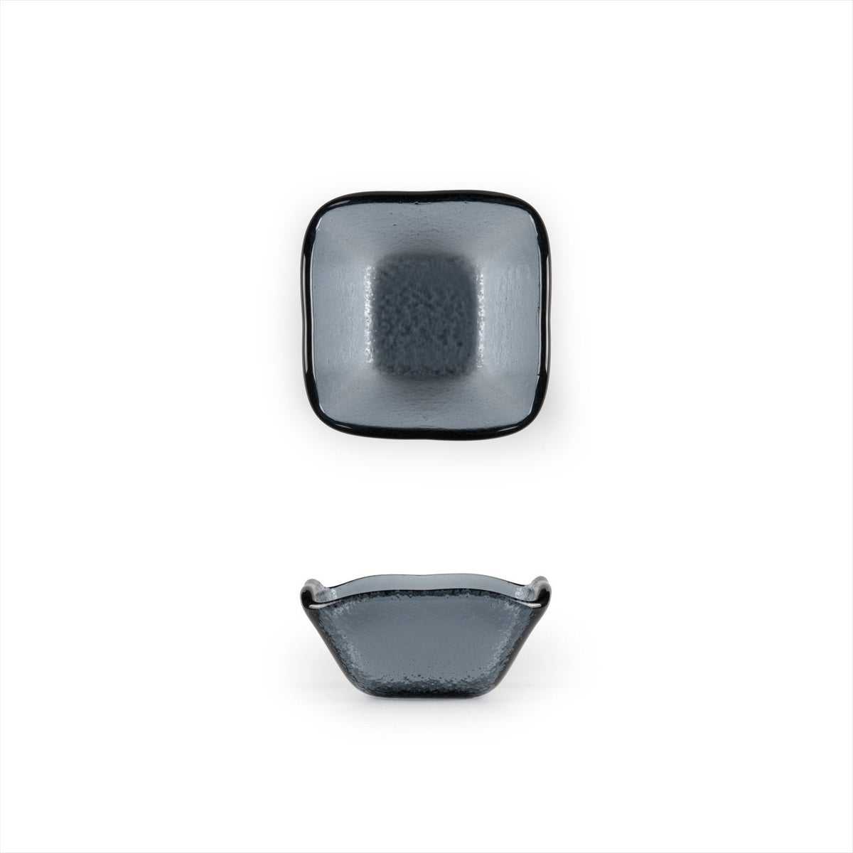 Turgla Fusion Glass 2.25" x 2.25" x h:1.5" 2 oz. Square Charcoal Glass SKU: 02-047-06CHR
