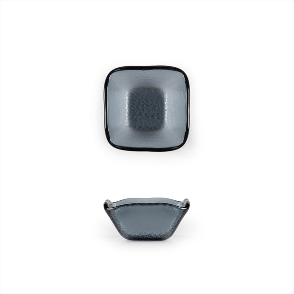 Turgla Fusion Glass 2.25" x 2.25" x h:1.5" 2 oz. Square Charcoal Glass SKU: 02-047-06CHR