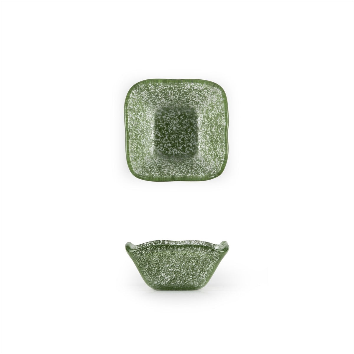 Turgla Fusion Glass 2.25" x 2.25" x h:1.5" 2 oz. Square Green Glass Ra SKU: 02-047-06GRN