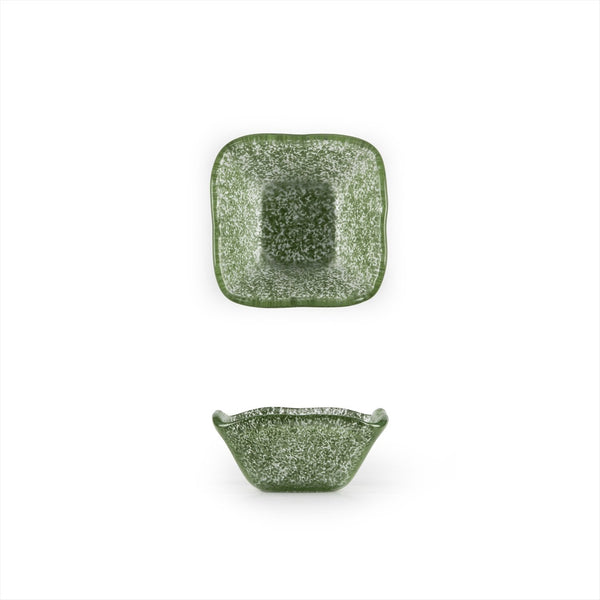Turgla Fusion Glass 2.25" x 2.25" x h:1.5" 2 oz. Square Green Glass Ra SKU: 02-047-06GRN