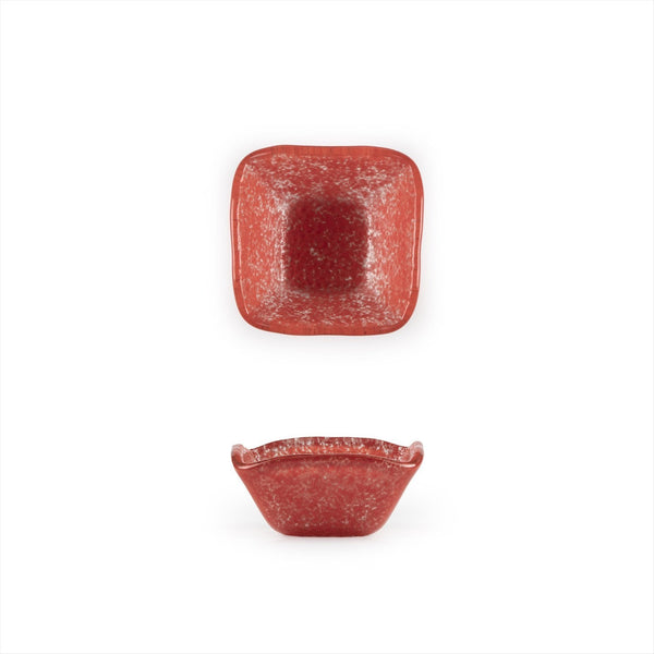 Turgla Fusion Glass 2.25" x 2.25" x h:1.5" 2 oz. Square Red Glass Rame SKU: 02-047-06RED