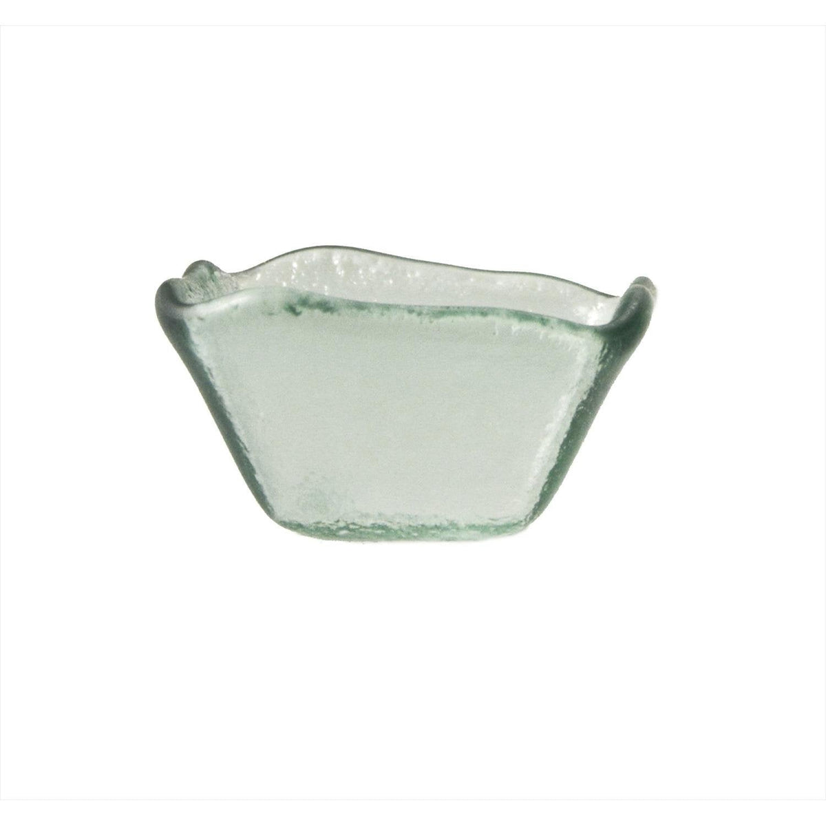 Turgla Fusion Glass 2.25" x 2.25" x h:1.5" 2 oz. Square Transparent Gr SKU: 02-047-06TGRN