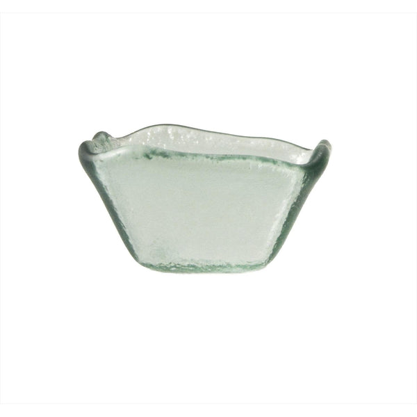 Turgla Fusion Glass 2.25" x 2.25" x h:1.5" 2 oz. Square Transparent Gr SKU: 02-047-06TGRN