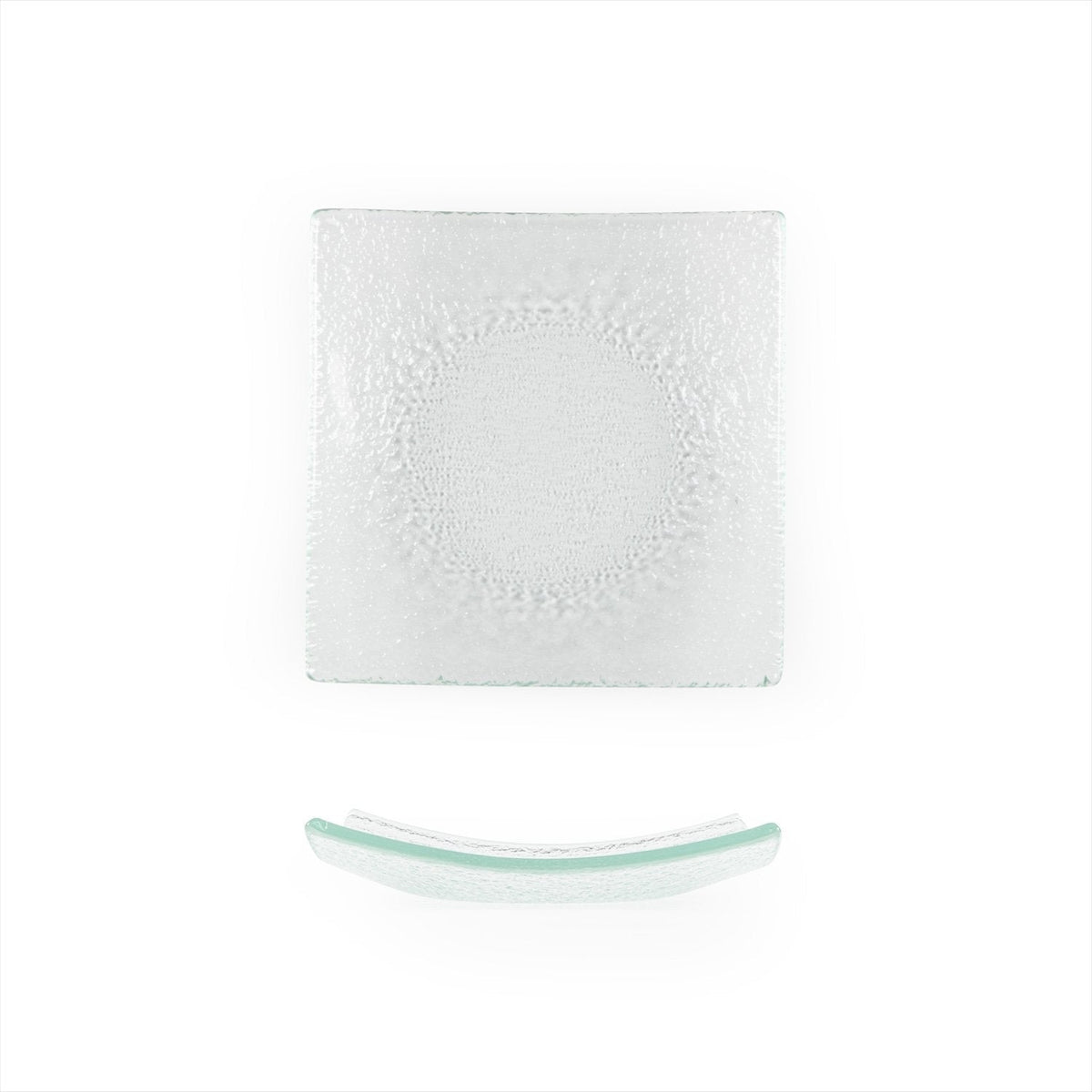 Turgla Fusion Glass 5.75" x 5.75" Square Clear Glass Plate SKU: 02-347-15CLR