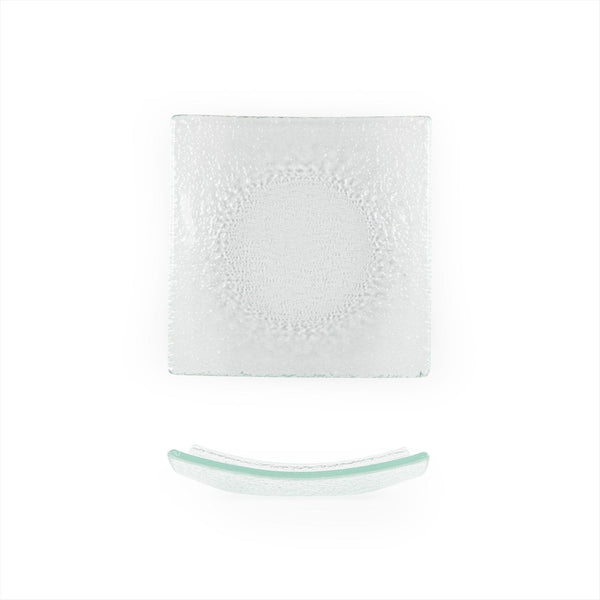 Turgla Fusion Glass 5.75" x 5.75" Square Clear Glass Plate SKU: 02-347-15CLR