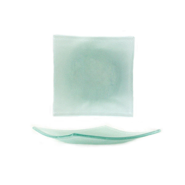 Turgla Fusion Glass 7.75" x 7.75" Square Clear Glass Plate SKU: 02-347-20CLR