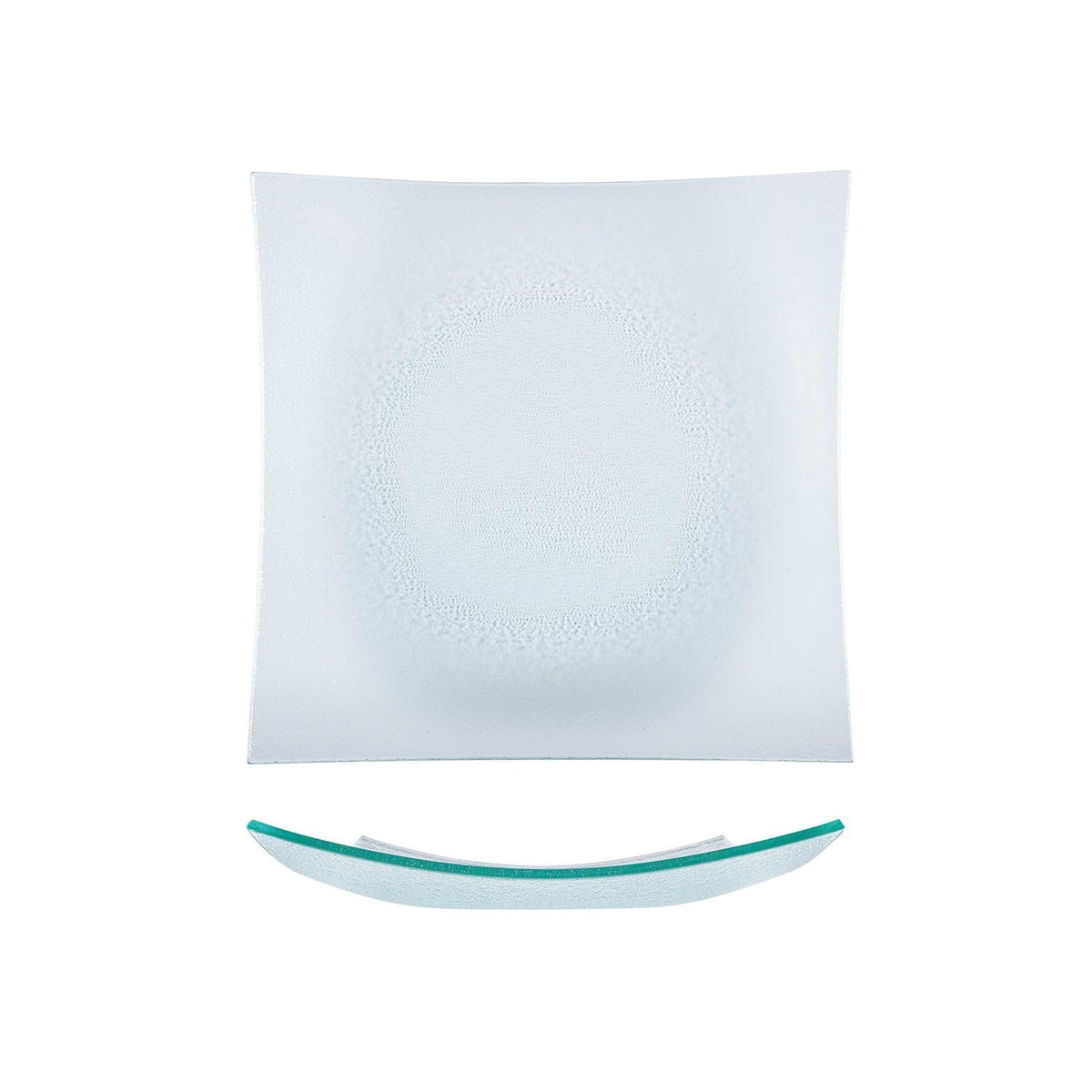 Turgla Fusion Glass 11.5" x 11.5" Square Clear Glass Plate SKU: 02-347-29CLR