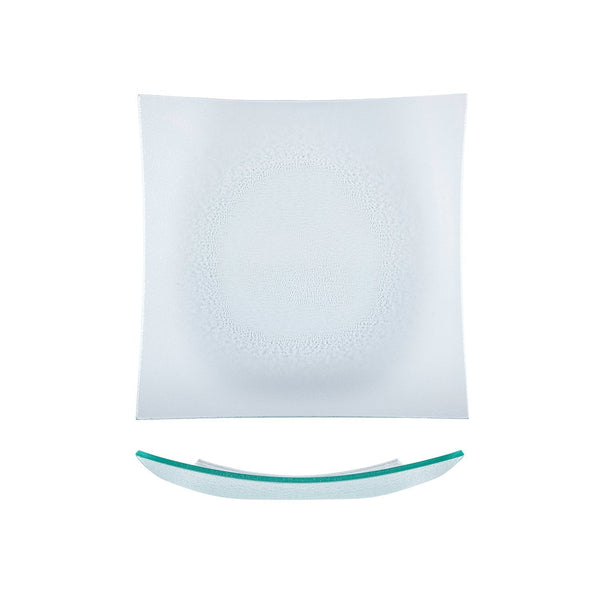 Turgla Fusion Glass 11.5" x 11.5" Square Clear Glass Plate SKU: 02-347-29CLR