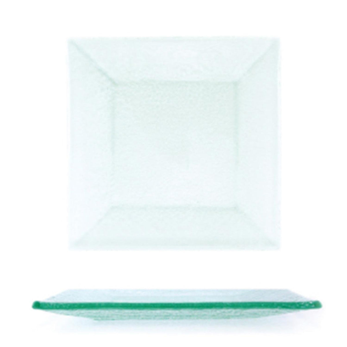 Turgla Fusion Glass 7.75" x 7.75" Square Clear Glass Plate SKU: 02-351-20CLR