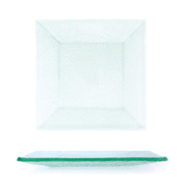 Turgla Fusion Glass 7.75" x 7.75" Square Clear Glass Plate SKU: 02-351-20CLR