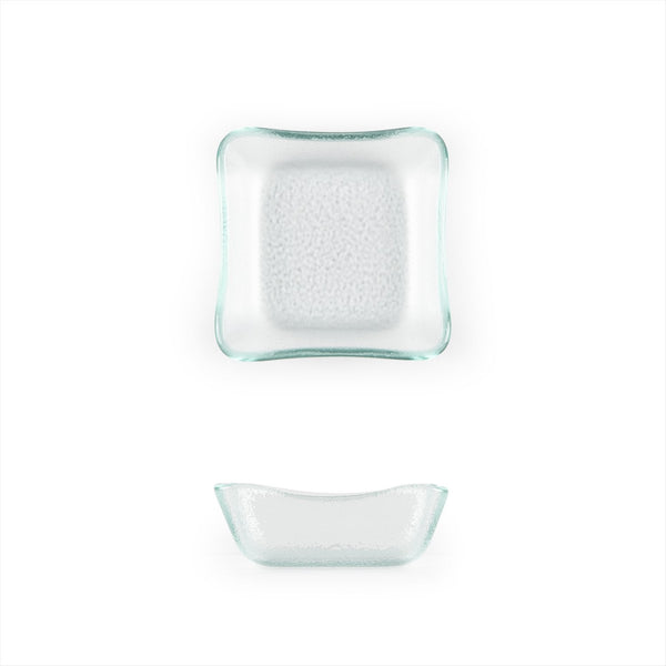 Turgla Fusion Glass 3.5" x 3.5" x h:1.25" 3 oz. Square Clear Glass Dee SKU: 02-359-11CLR