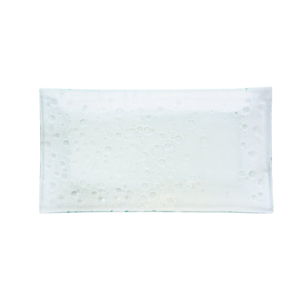 Turgla Fusion Glass 14" x 7" x h:0.75" Rectangular Clear Glass Platter SKU: 02-413-35CLR
