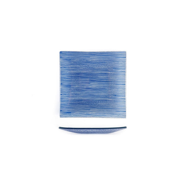 Turgla Fusion Glass 7.75" x 7.75" Square Blue Glass Plate SKU: 02-414-20CBL
