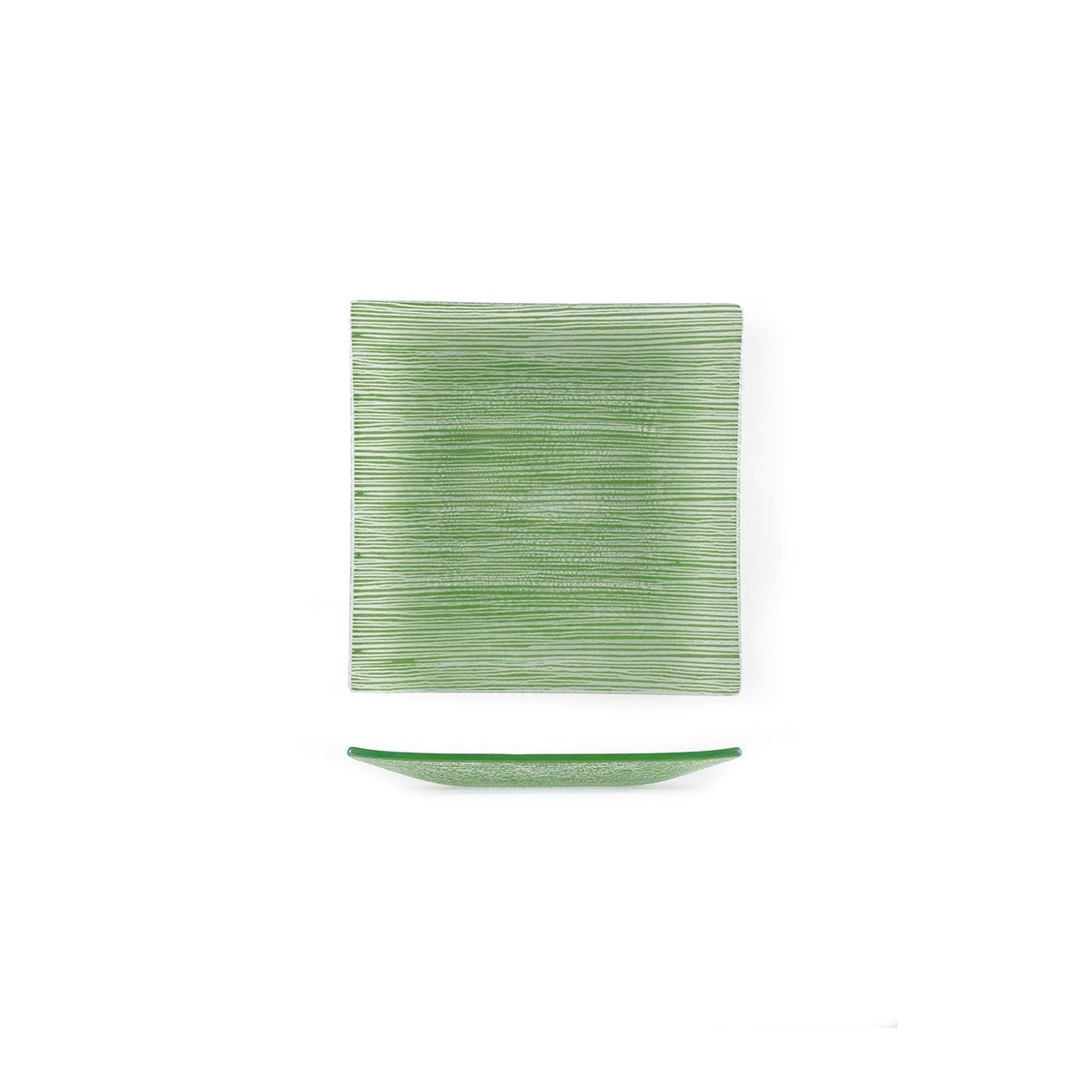 Turgla Fusion Glass 7.75" x 7.75" Square Green Glass Plate SKU: 02-414-20GRN